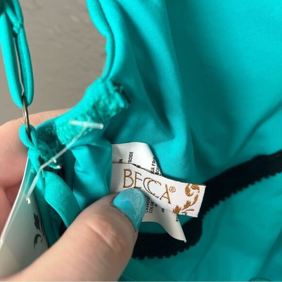 BECCA BY REBECCA VIRTUE LUCILLE RUFFLED LACE-UP ONE-PIECE SWIMSUIT - Picture 10 of 11